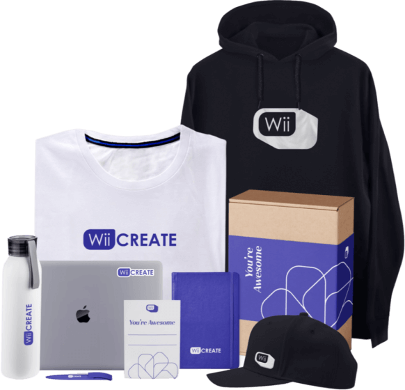 WiiCreate Merch Box promotional branded merch