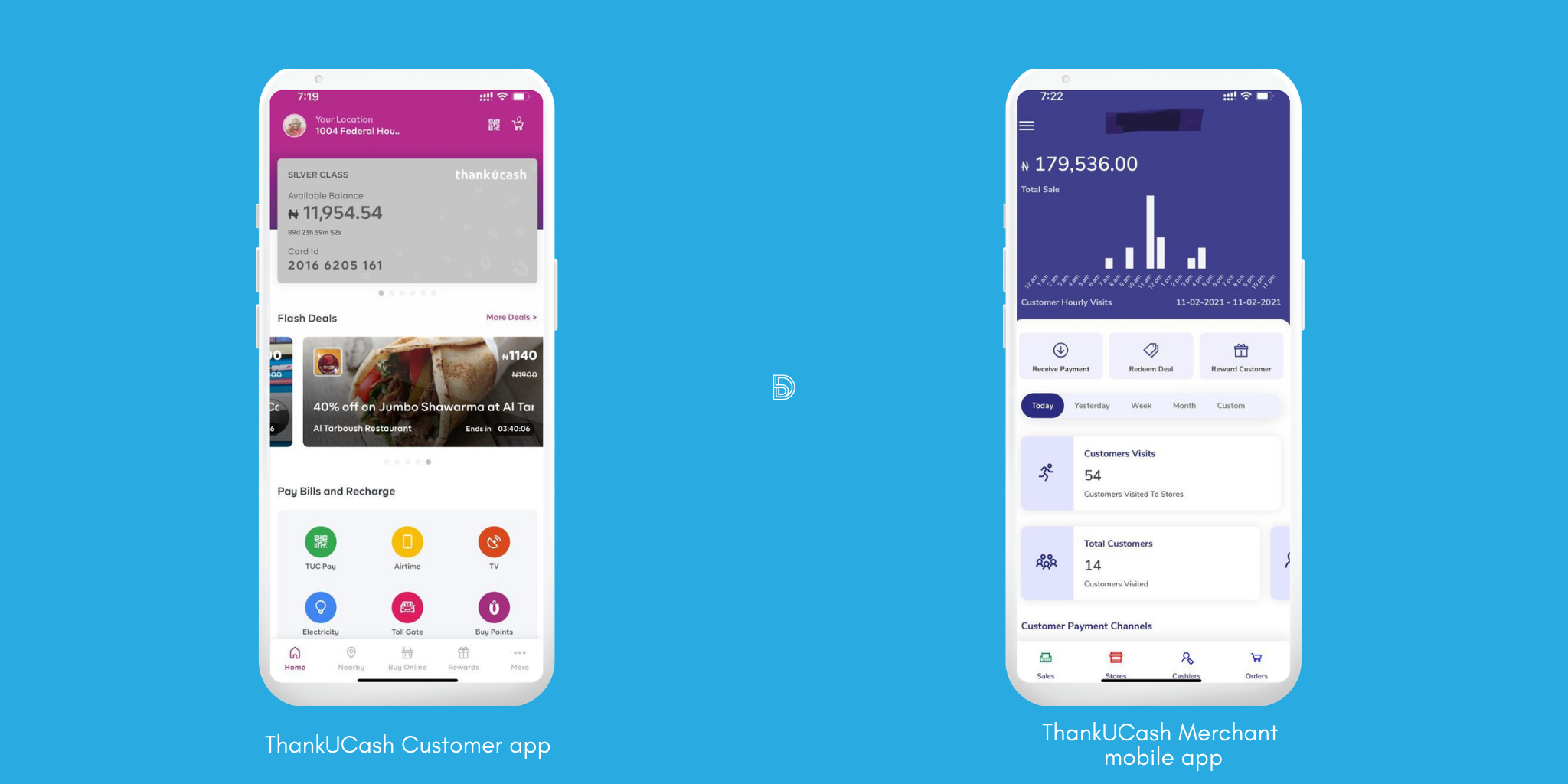 ThankUCash Customer and Merchant Mobile app