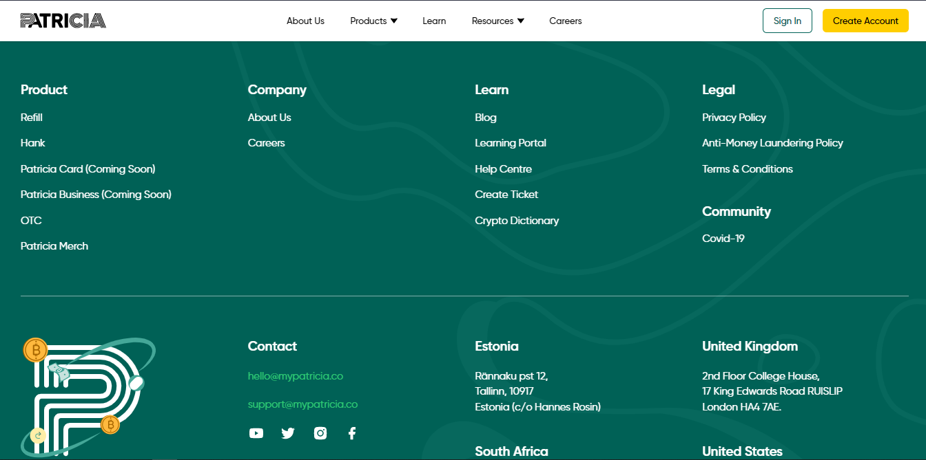 Patricia Technologies Limited. Patricica Bitcoin Debit Cards (Coming Soon)