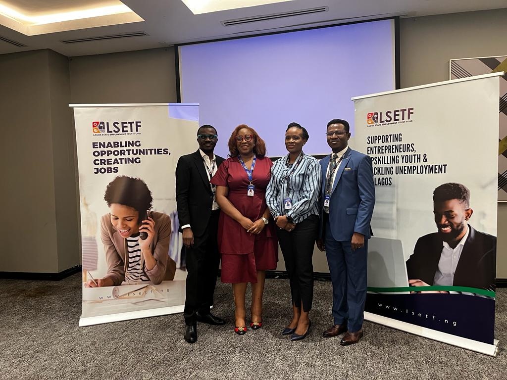 LSEFT officials at media parley in Lagos. 