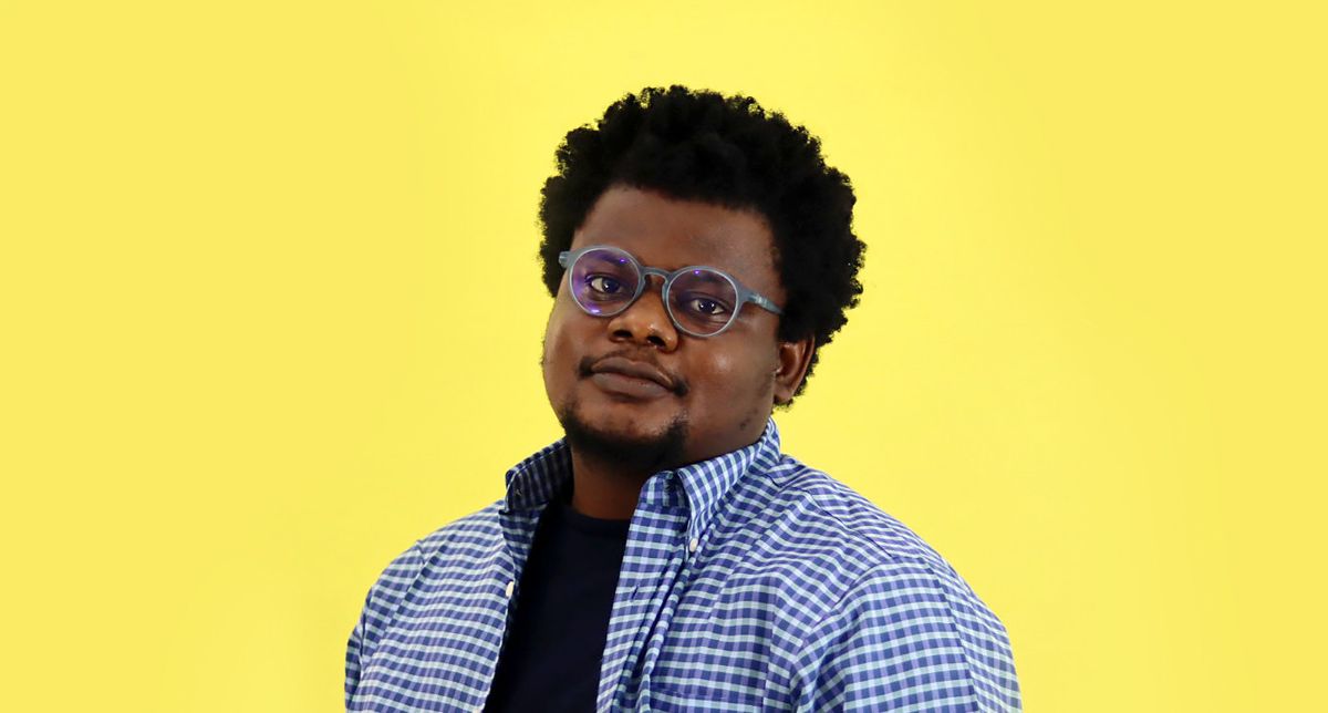 Solomon Osadolo on a yellow background