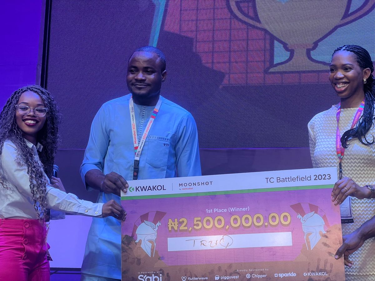 Breaking: truQ secures ₦2.5 million as TC Moonshot Battlefield winner