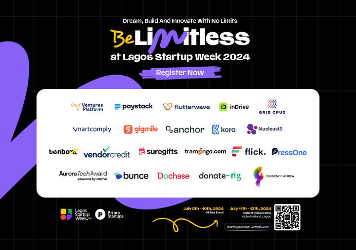 Lagos Startup Week Partners: Flutterwave, Paystack, PressOne, inDrive, Aurora Tech Award, Others Join Lagos Startup Week 2024