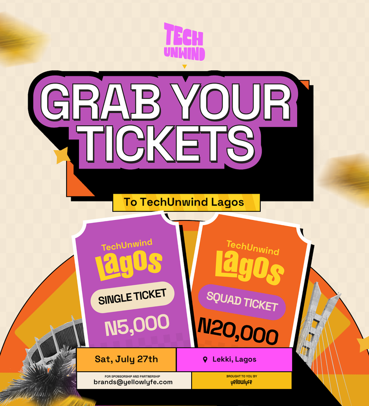 TechUnwind (by YellowLyfe) set to host the  Tech Fun Event & After-Party in Lagos